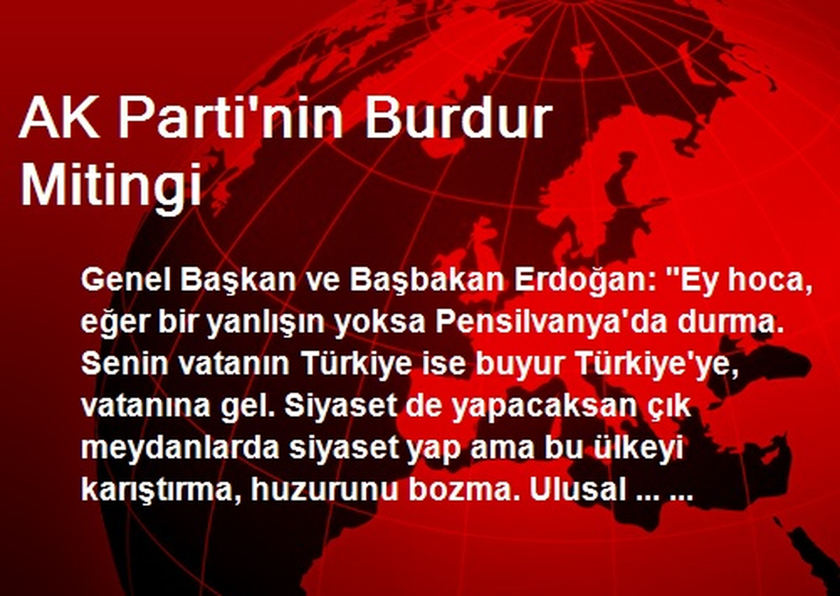 AK Parti\'nin Burdur Mitingi