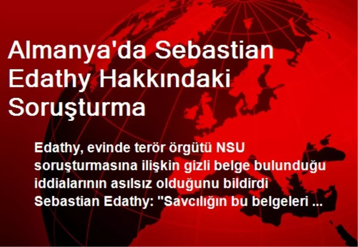 Almanya\'da Sebastian Edathy Hakkındaki Soruşturma