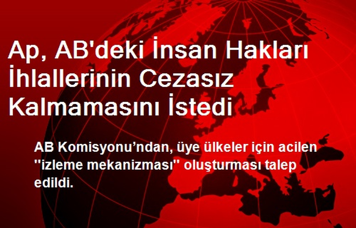 Ap, AB\'deki İnsan Hakları İhlallerinin Cezasız Kalmamasını İstedi