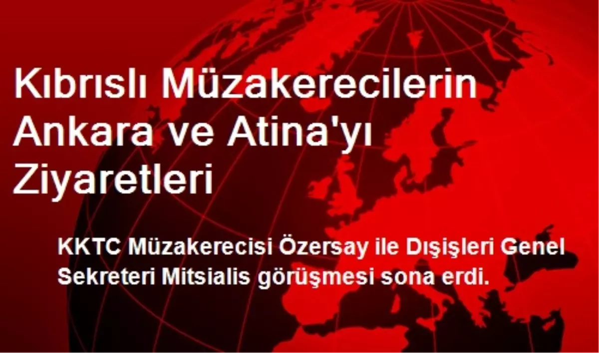 Kıbrıslı Müzakerecilerin Ankara ve Atina\'yı Ziyaretleri