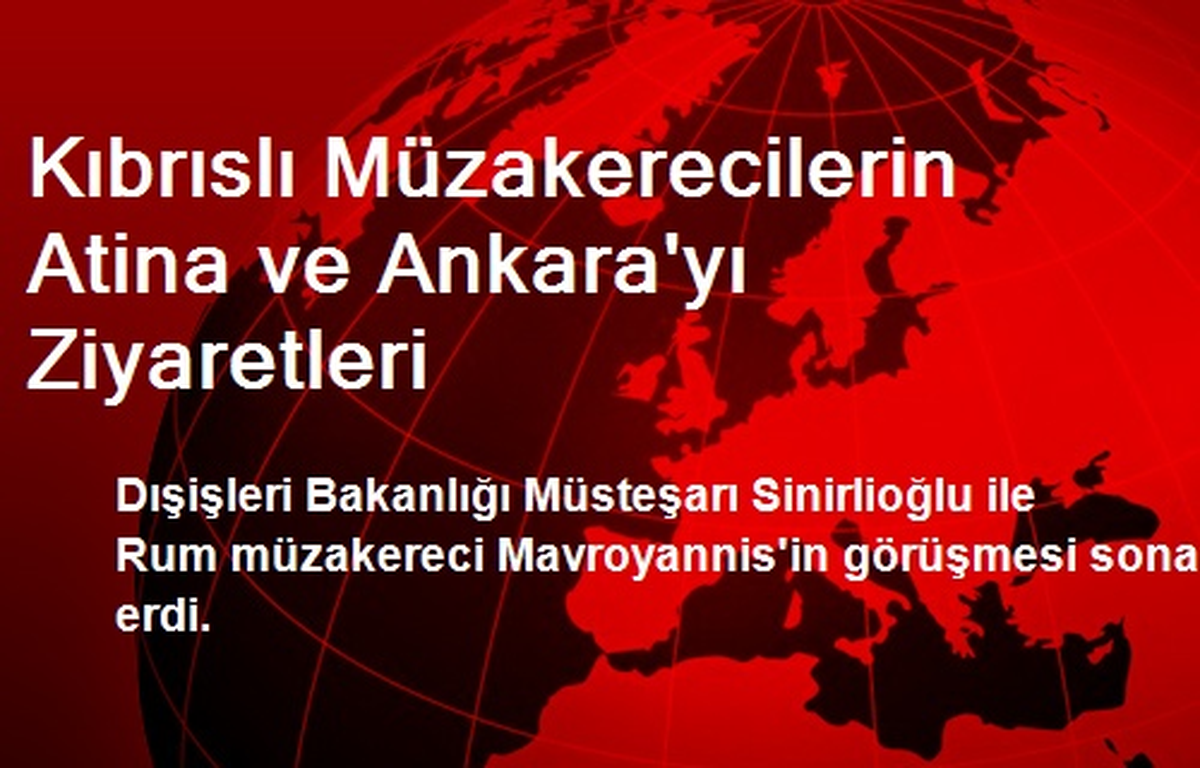 Kıbrıslı Müzakerecilerin Atina ve Ankara\'yı Ziyaretleri