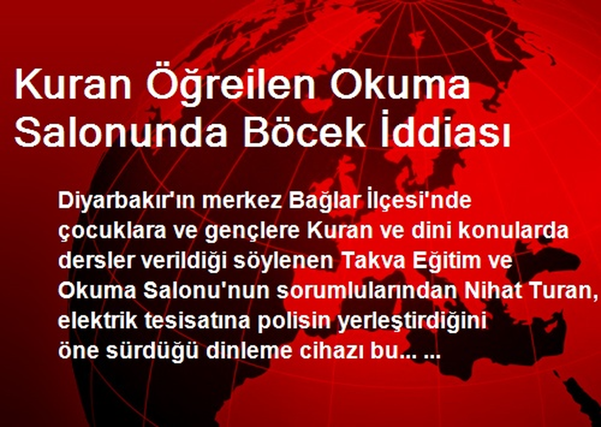 Kuran Öğreilen Okuma Salonunda Böcek İddiası