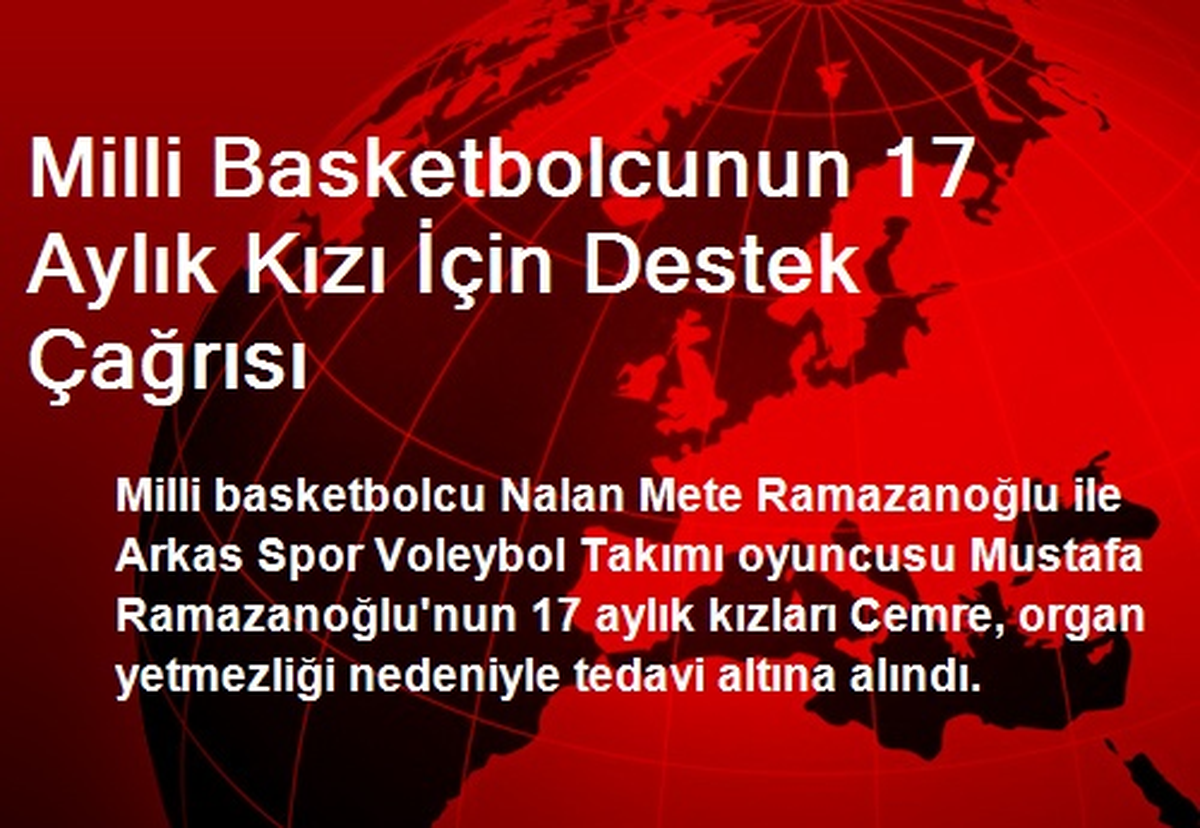 Milli Basketbolcunun 17 Aylık Kızı İçin Destek Çağrısı
