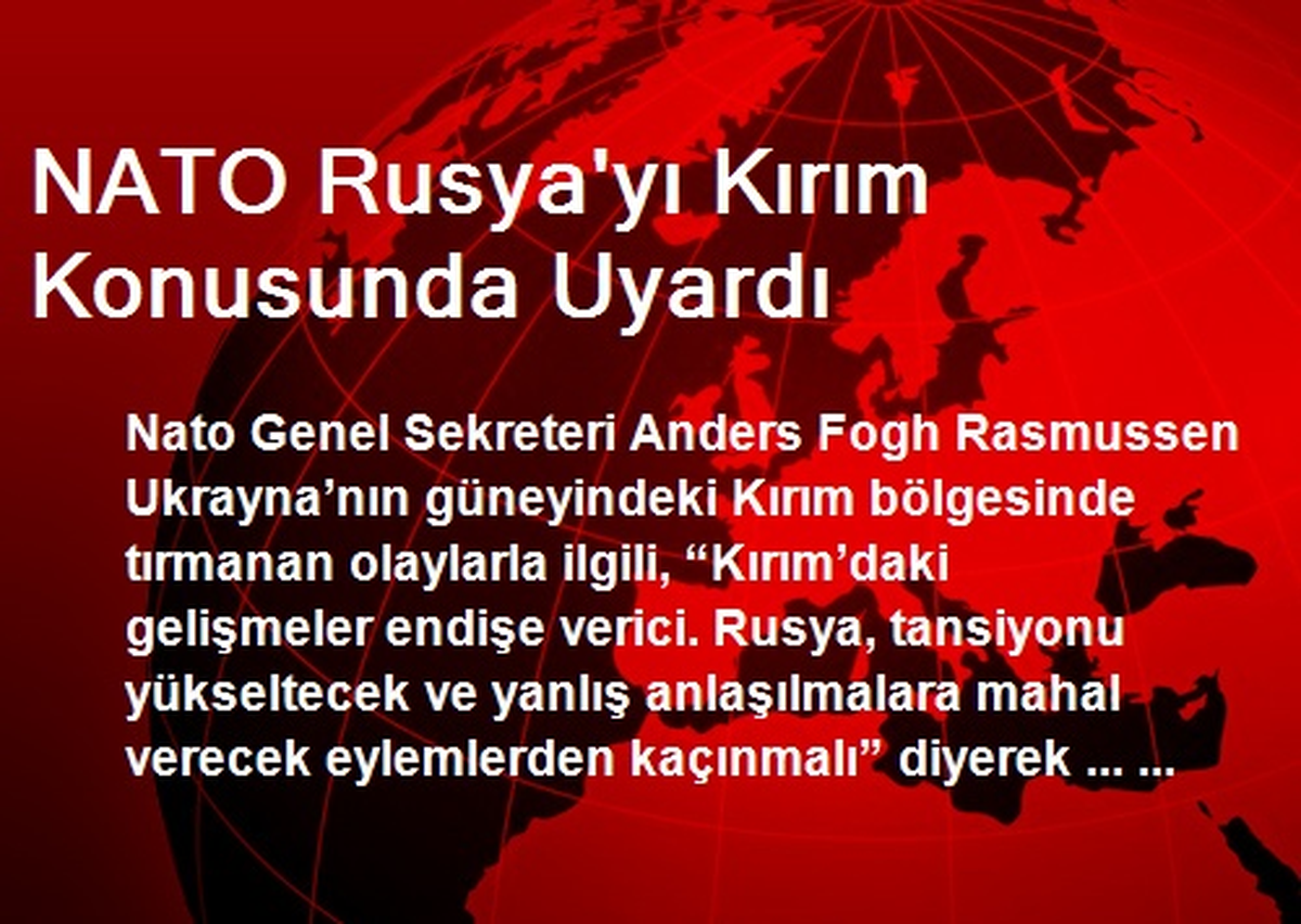 NATO Rusya\'yı Kırım Konusunda Uyardı