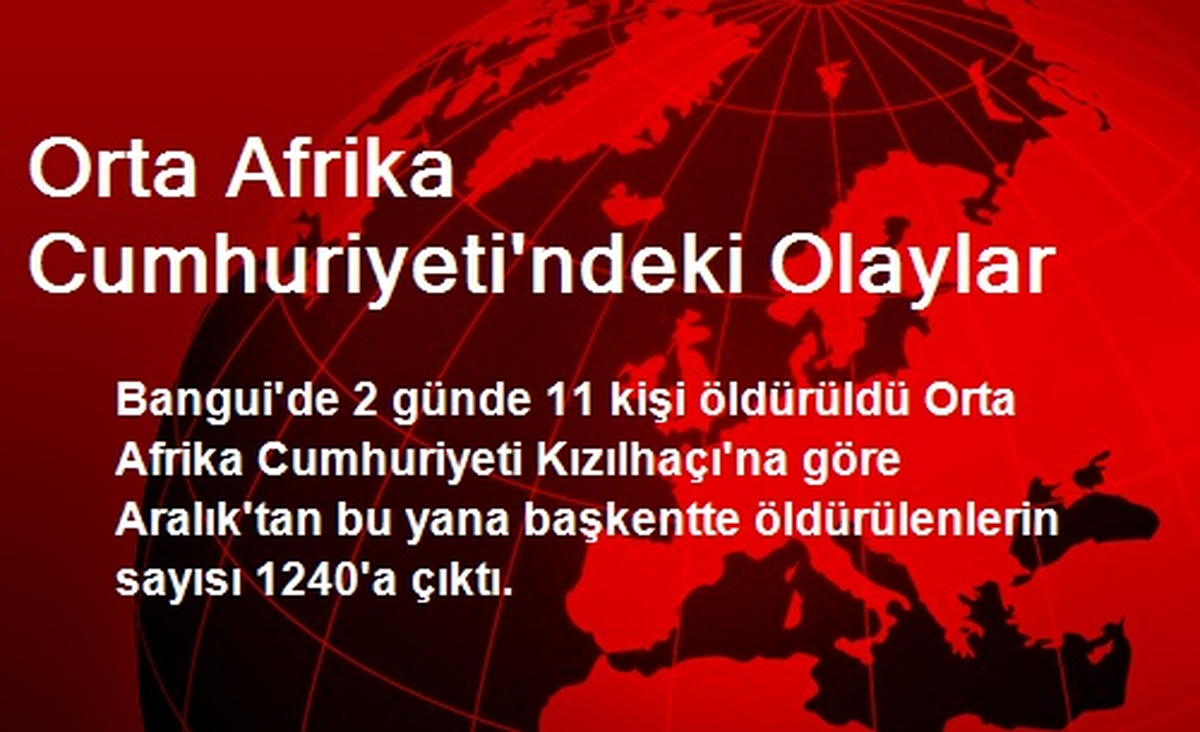 Orta Afrika Cumhuriyetinde Şiddet: 11 Ölü
