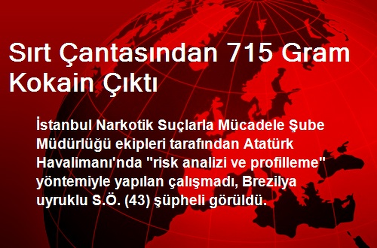 Sırt Çantasından 715 Gram Kokain Çıktı