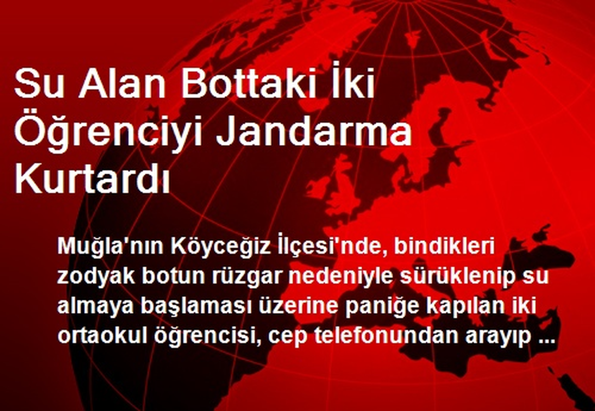 Su Alan Bottaki İki Öğrenciyi Jandarma Kurtardı