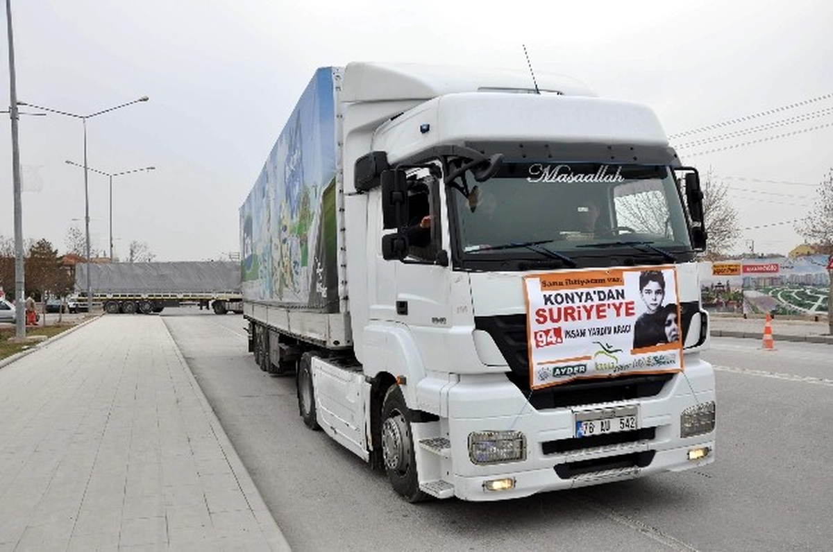 Konya İhh\'den Suriye\'ye 5 Tır Yardım