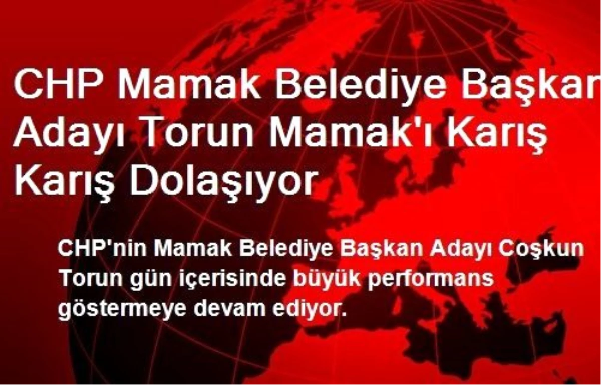 CHP Mamak Belediye Başkan Adayı Torun Mamak\'ı Karış Karış Dolaşıyor