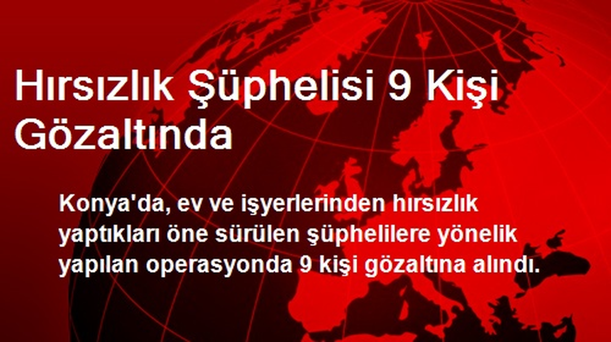 Hırsızlık Şüphelisi 9 Kişi Gözaltında