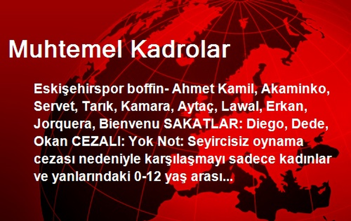 Muhtemel Kadrolar