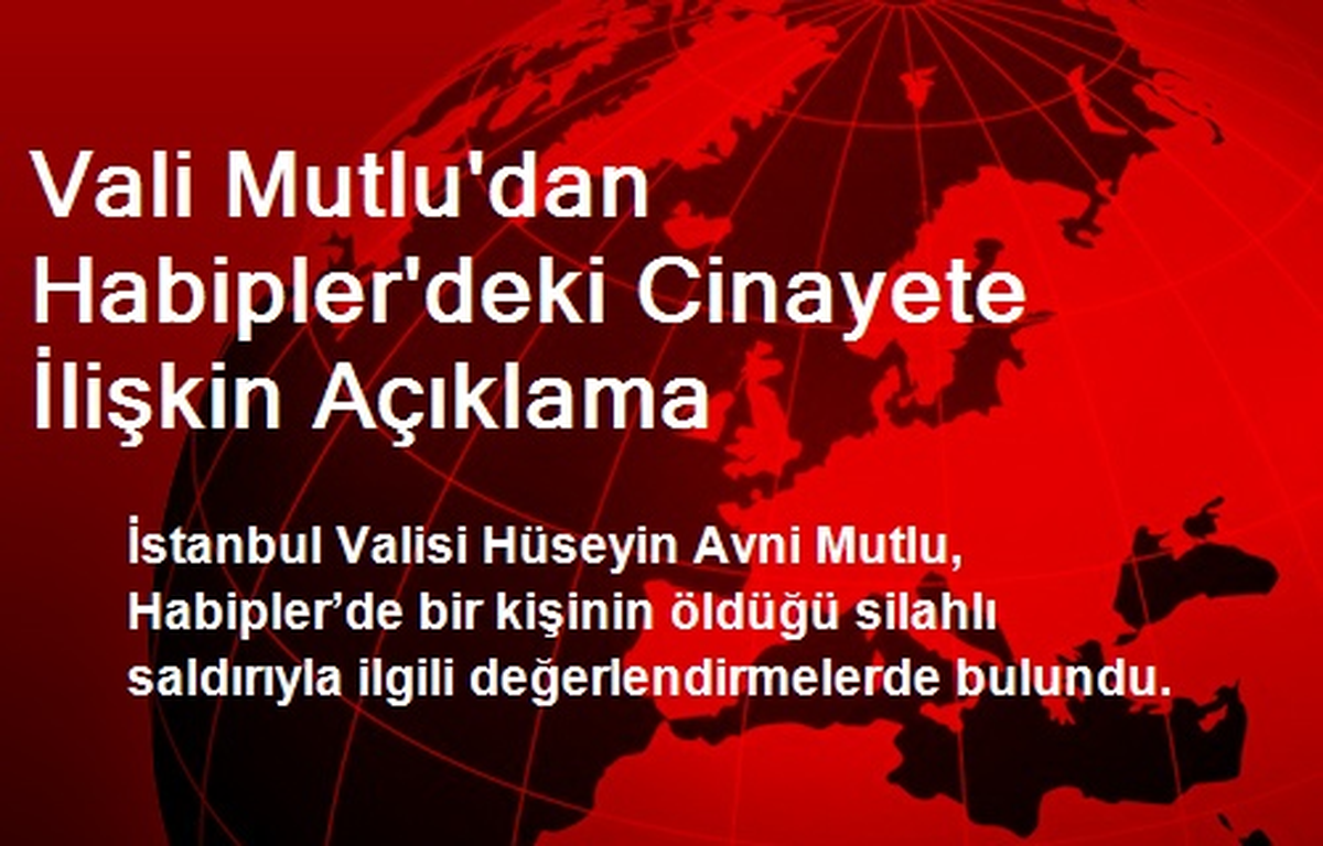 Vali Mutlu\'dan Habipler\'deki Cinayete İlişkin Açıklama
