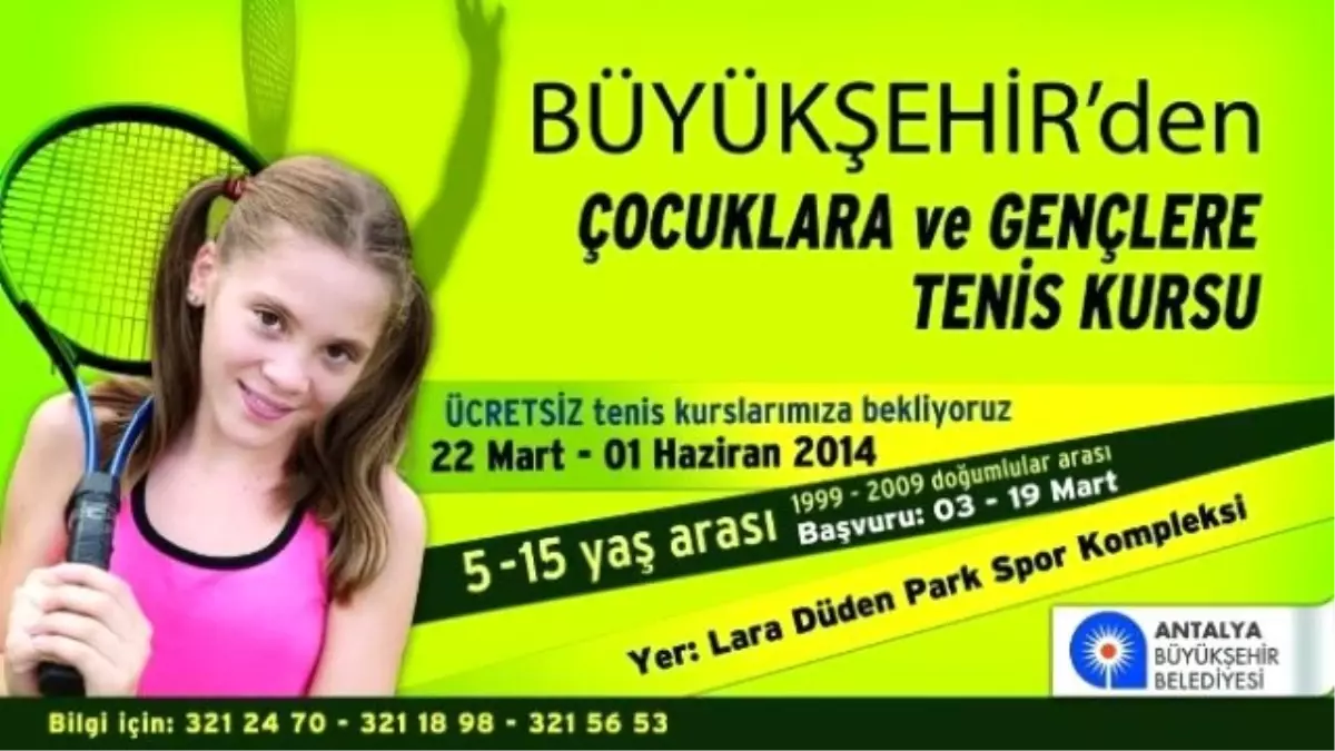 Büyükşehir\'den Ücretsiz Tenis Kursu