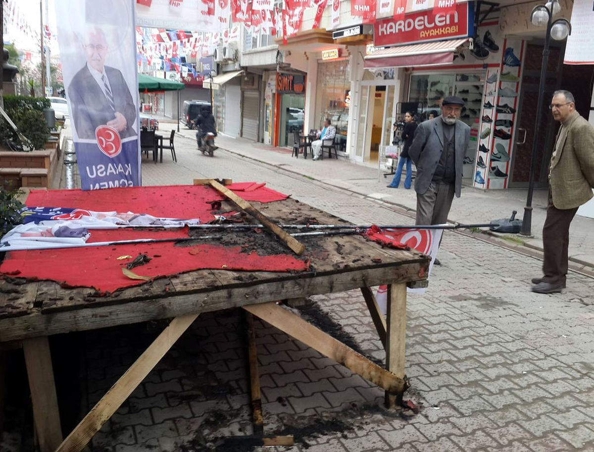 MHP\'nin İlçe Seçim İrtibat Bürosuna Saldırı İddiası