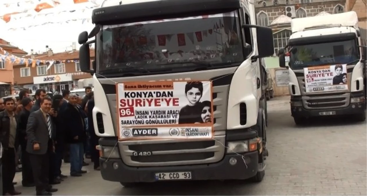 Konya\'dan Suriye\'ye 5 Tır Yardım