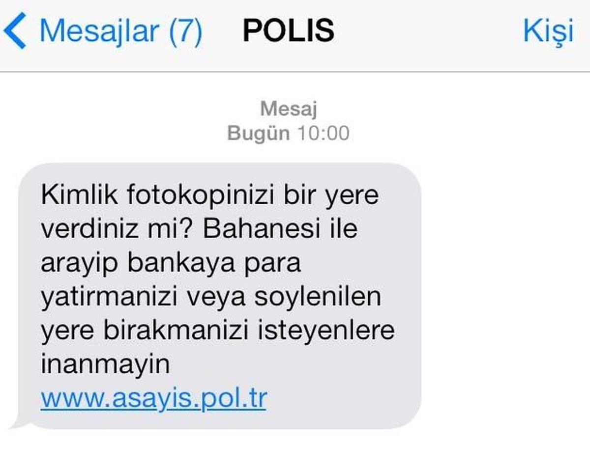 Emniyetten Dolandırıcılara Karşı "Sms\'li" Uyarı