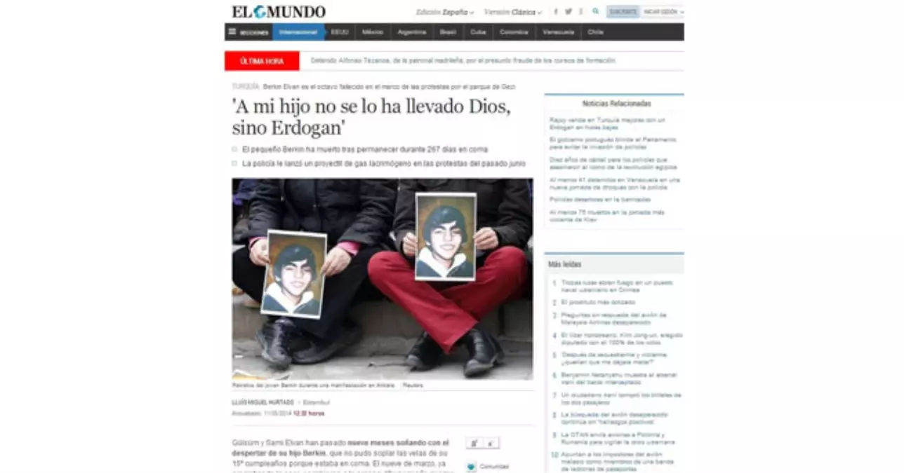 El Mundo: Gezi\'de Ölenlerin Failleri Bulunmadı