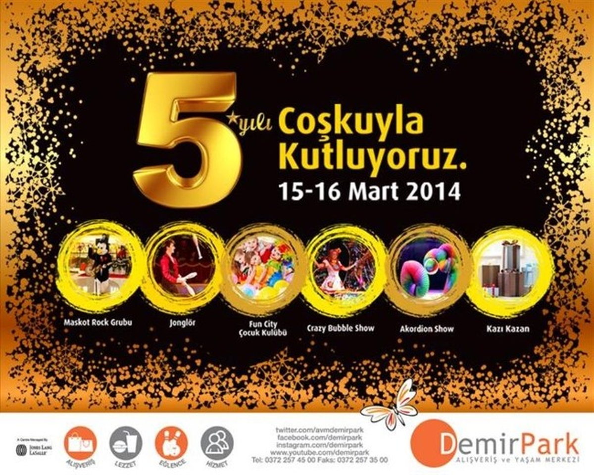 Demirpark Avm 5. Yılını Coşkuyla Kutlamaya Hazırlanıyor