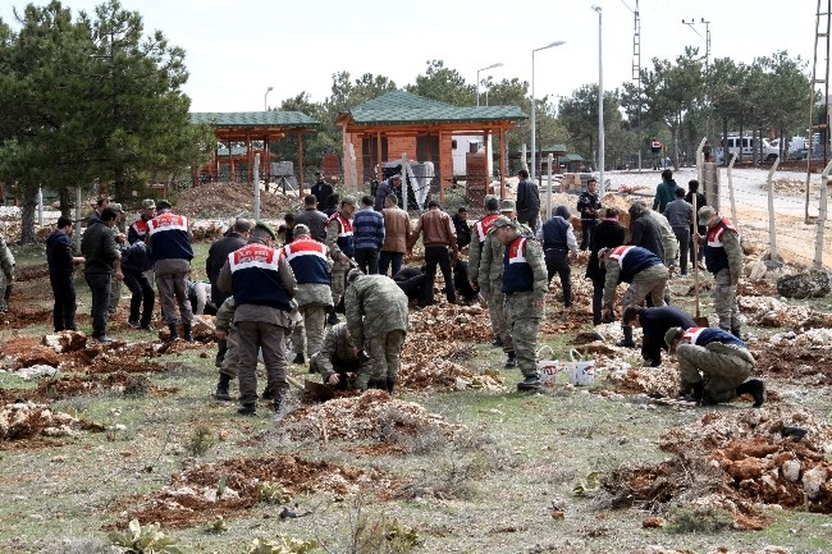 Gaziantep\'te Jandarma Yüzlerce Fidanı Toprakla Buluşturdu