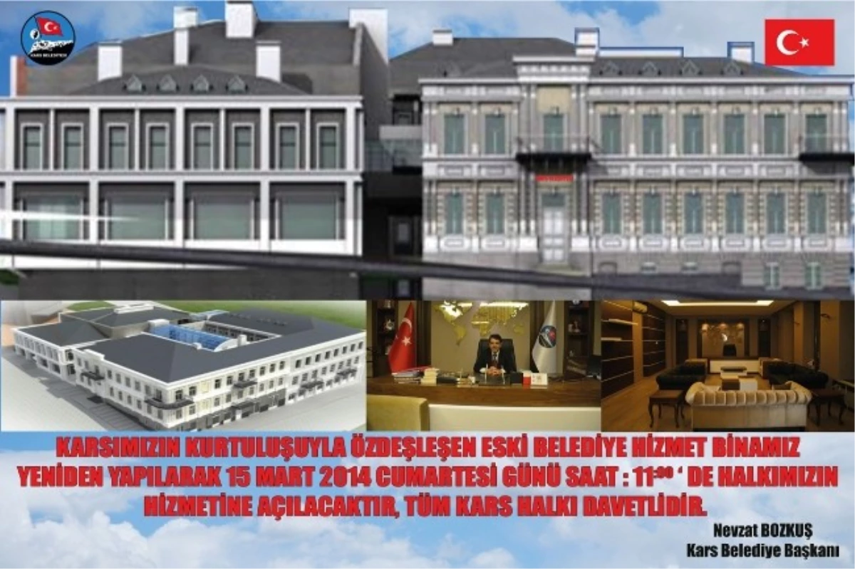 Kars Belediyesi Modern Hizmet Binası\'nın Açılışını Numan Kurtulmuş Yapacak
