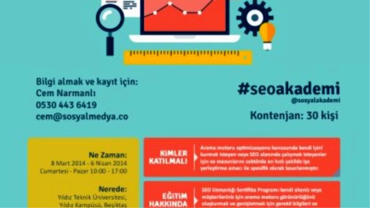 "SEO Akademi", 15 Mart\'ta Başlıyor, Kayıt İçin Son 3 Gün