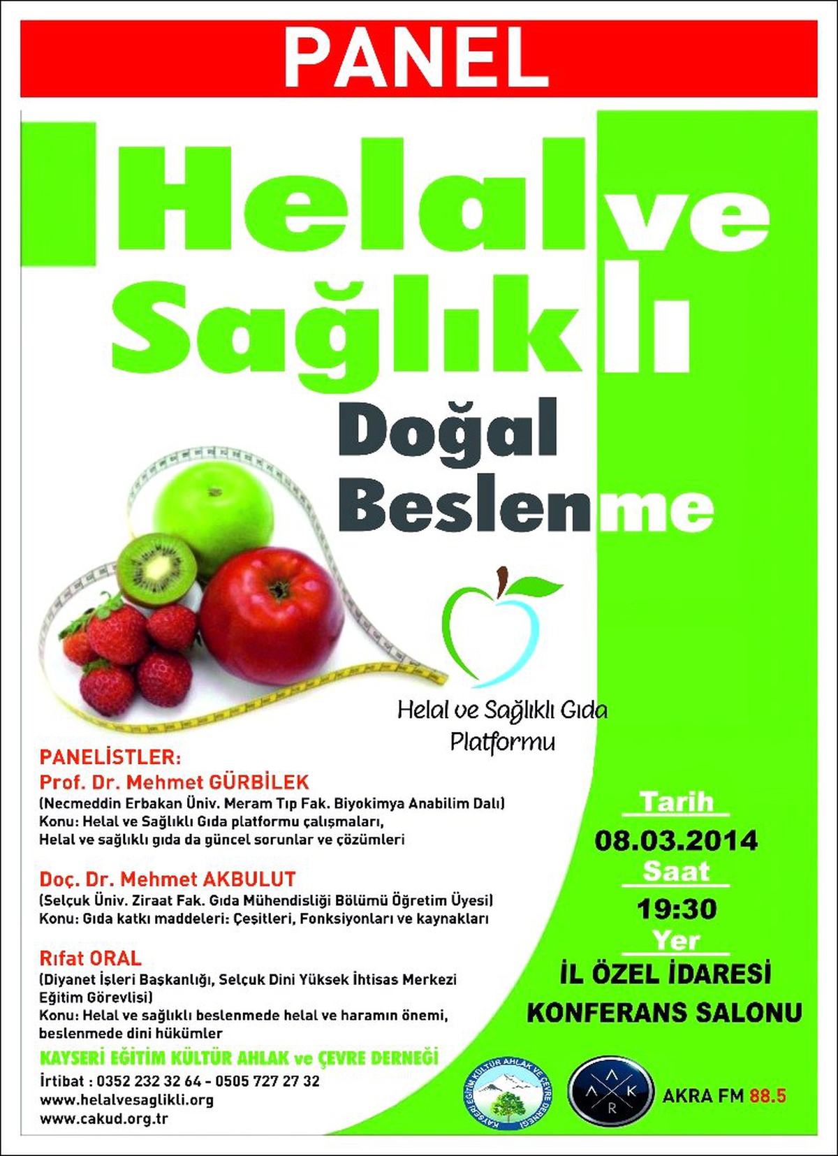 Helal ve Sağlıklı Gıda, Doğal Beslenme" Konulu Panel