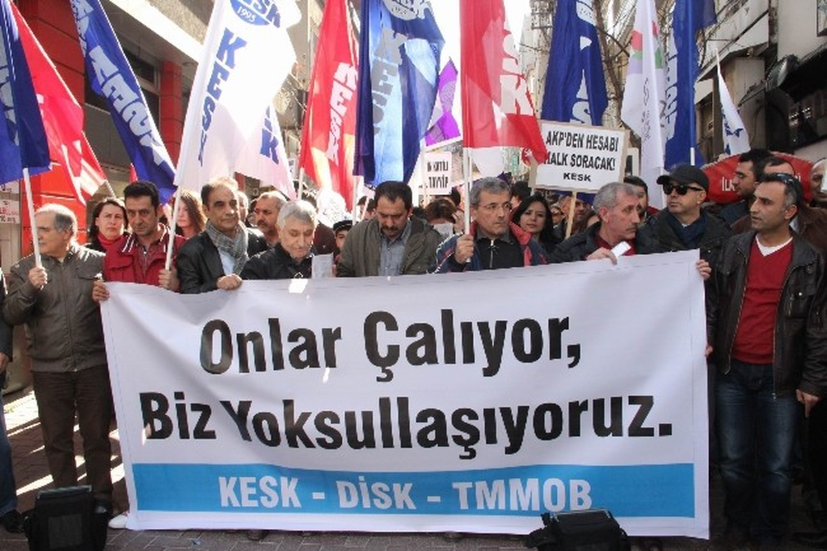 Kesk, Disk ve TMMOB Üyeleri Yürüdü