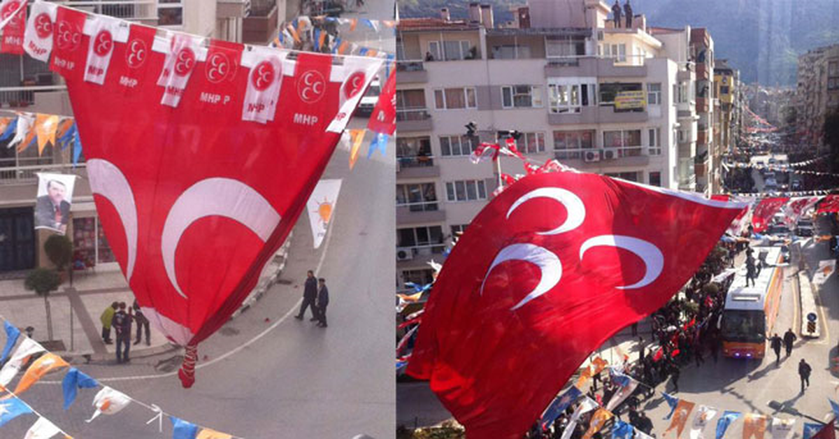 Başbakan\'a Manisa\'da MHP Bayrağı Sürprizi