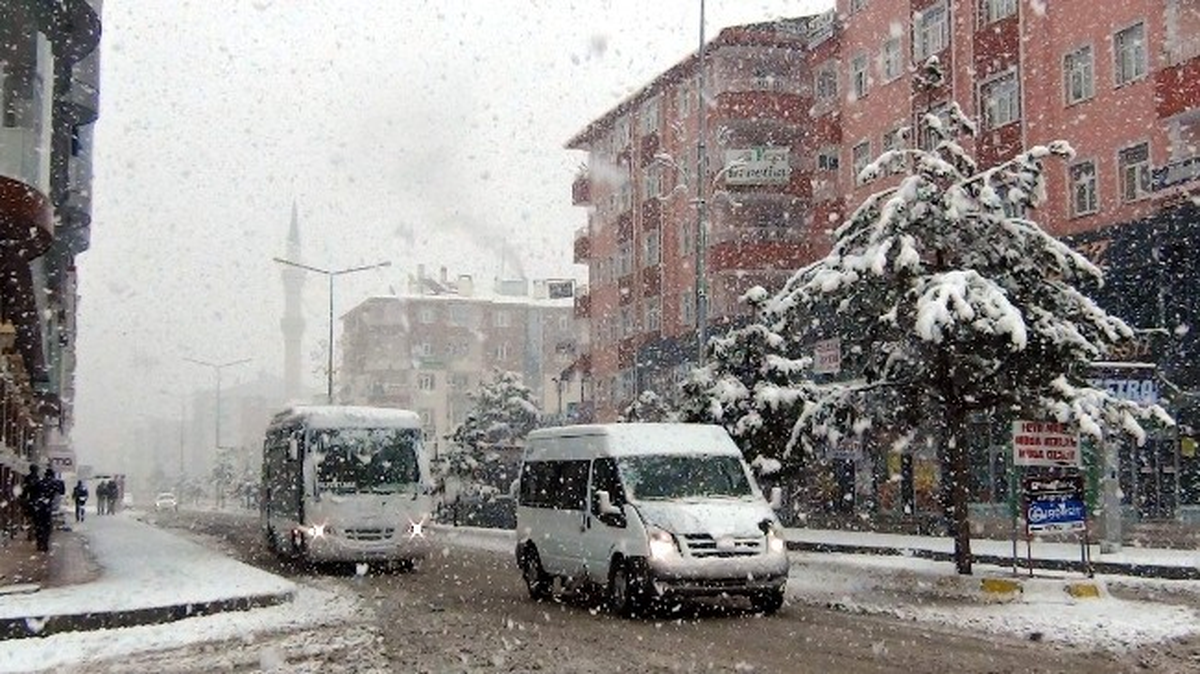 Erciş\'te Mart Ayında Kar Sürprizi