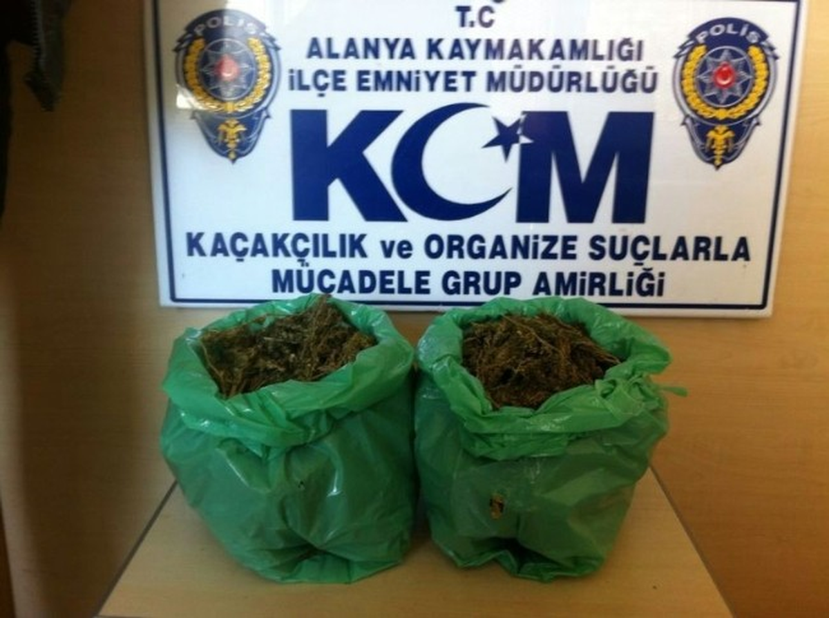 Alanya\'da Yolcu Otobüsünden Esrar Çıktı