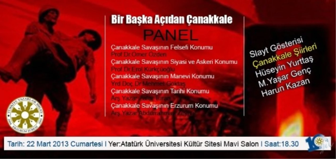 Tyb Erzurum Şubesi\'nden "Bir Başka Açıdan Çanakkale" Paneli