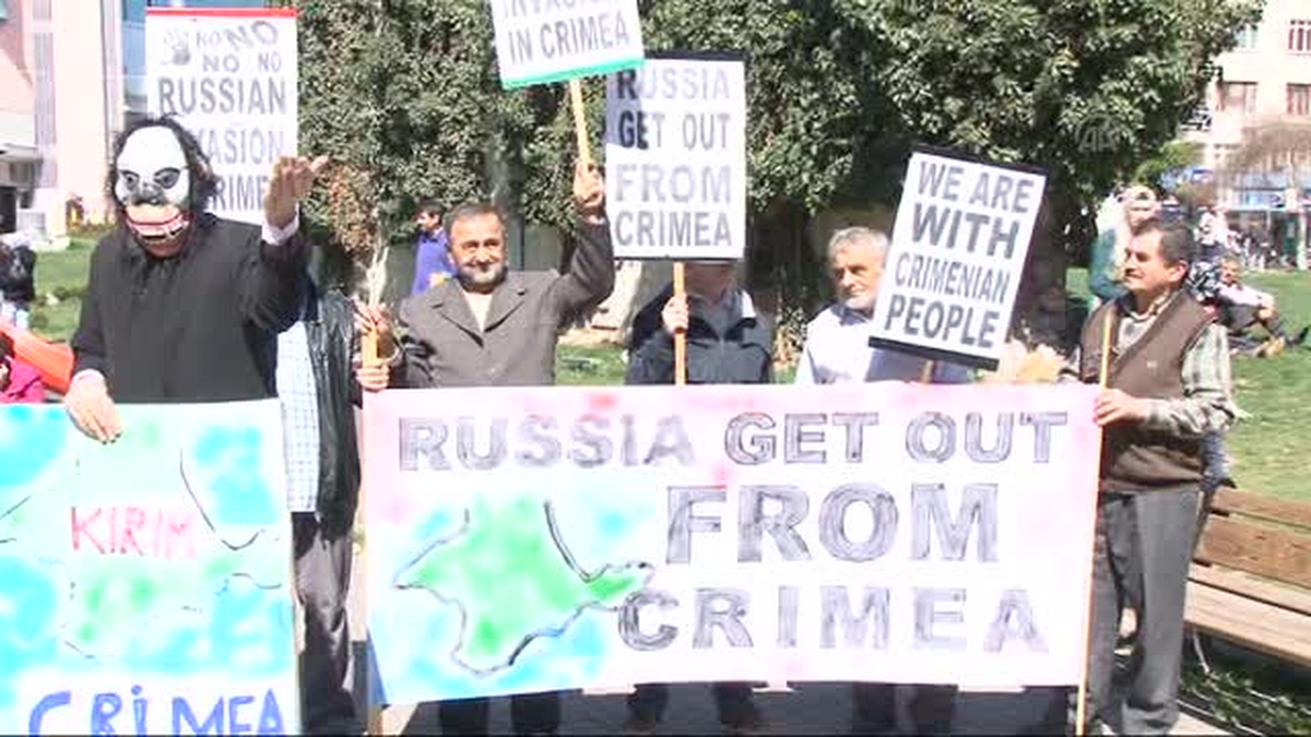 Kırım\'ın Rusya\'ya bağlanması - protesto -