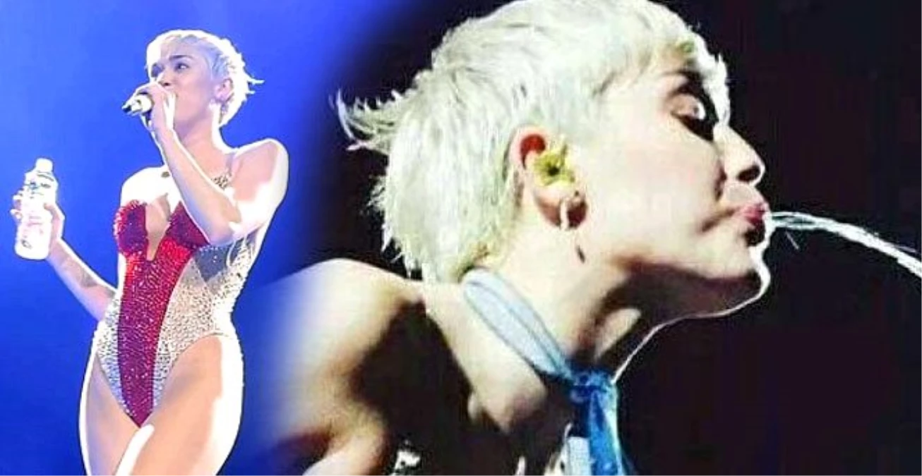 Miley Cyrus Konserde Seyircilere Tükürdü