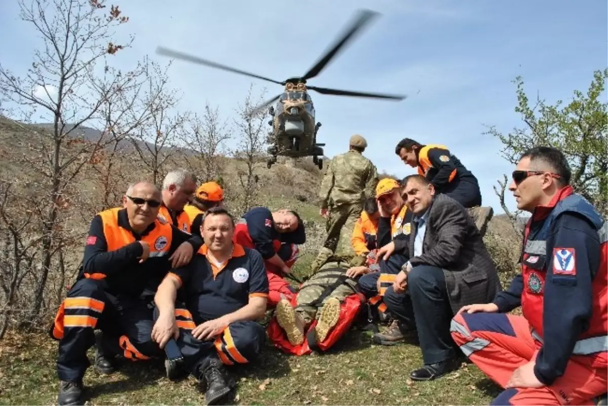 Amasya\'da Nefes Kesen Pilot Kurtarma Tatbikatı