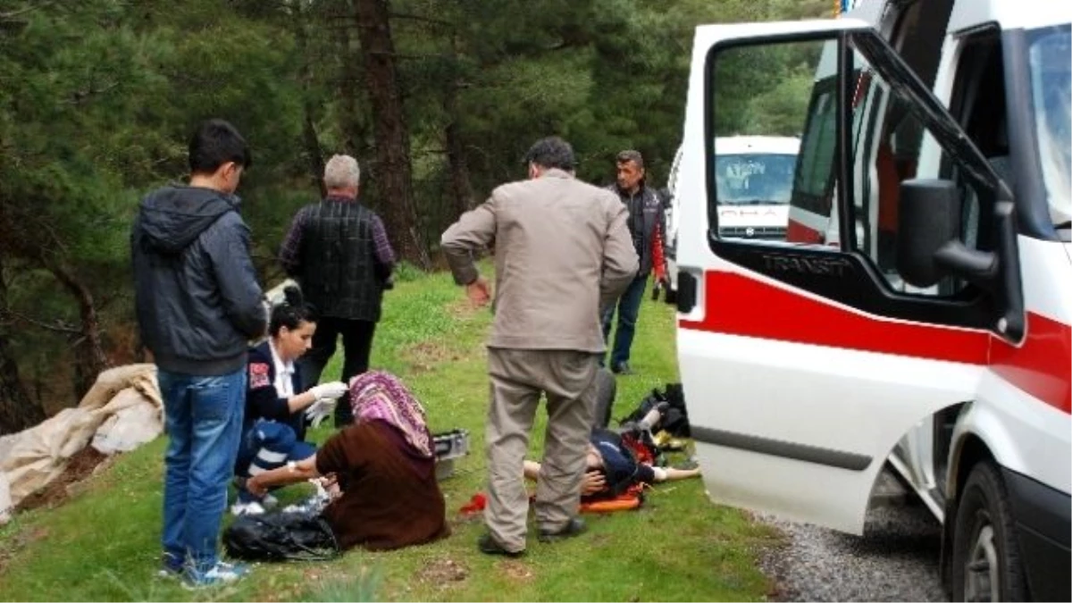 Bayramiç\'te otomobil, dereye devrildi: 5 yaralı -