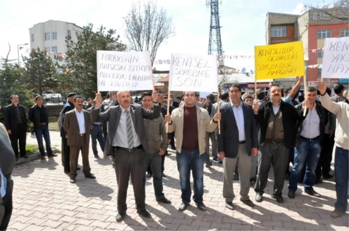 Patnos\'ta Kentsel Dönüşüm Protestosu