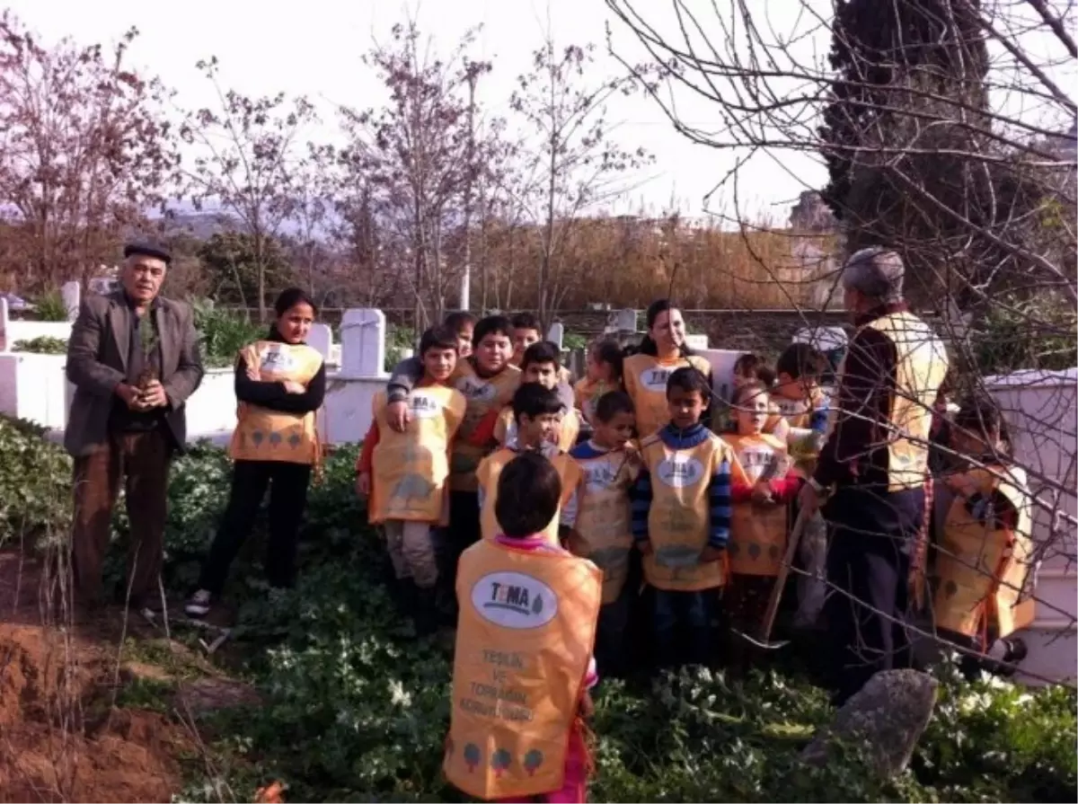 Aydın'da Öğrenciler Mezarlığı Yeşillendirdi