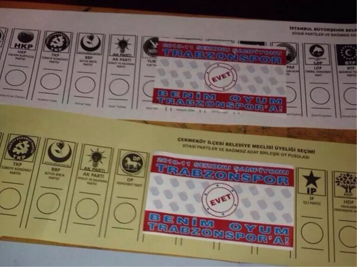 Oy Pusulasında "Şampiyon Trabzonspor" Etiketi