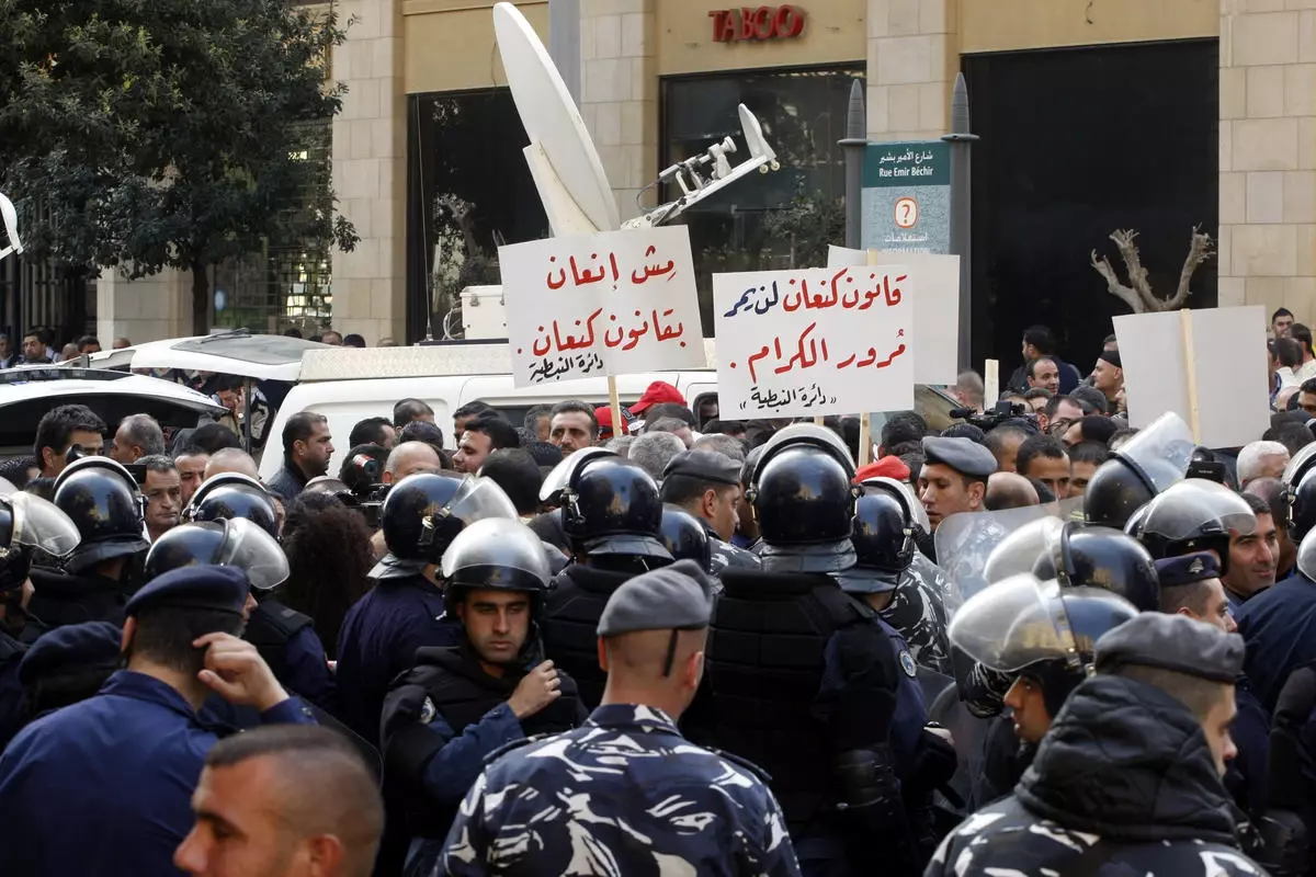 Beyrut\'ta İşçi Protestosu