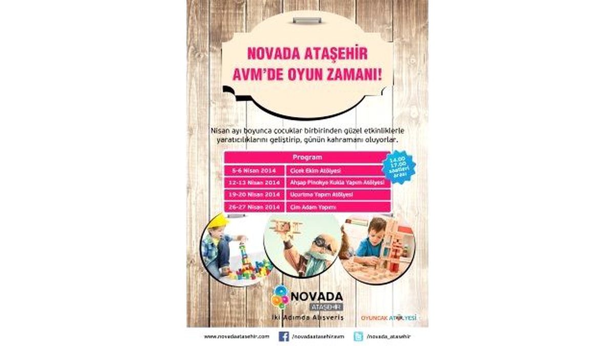 Novada Ataşehir AVM Çocukları "Oyuncak Atölyesi"ne Davet Ediyor