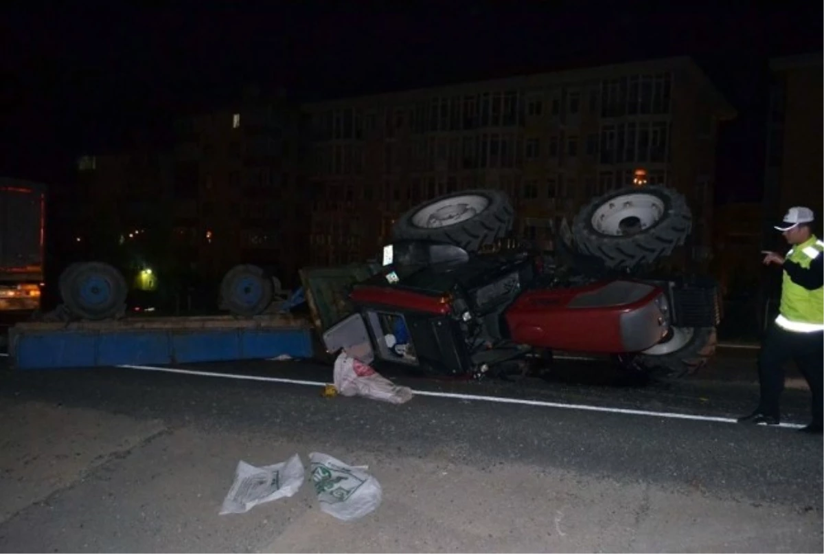 Traktör Kazası Ucuz Atlatıldı