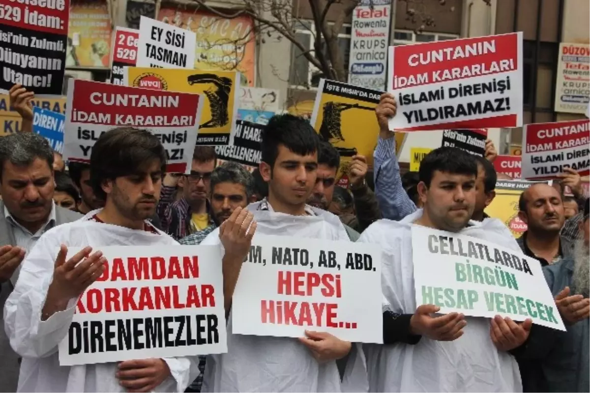 Adana\'da 45 Stk Mısır\'daki İdam Kararlarını Protesto Etti