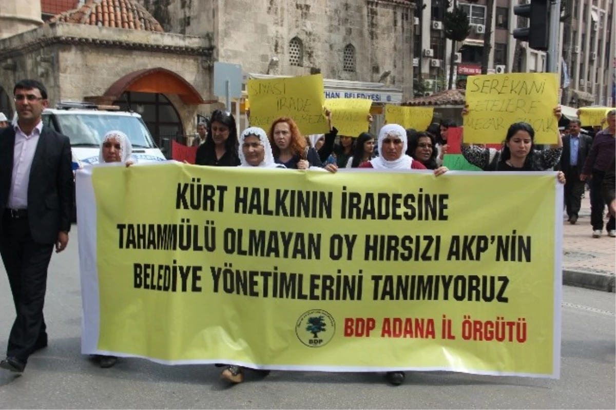 Bdpliler Ağrı\'daki Seçim İptalini Protesto İçin Yürüdü