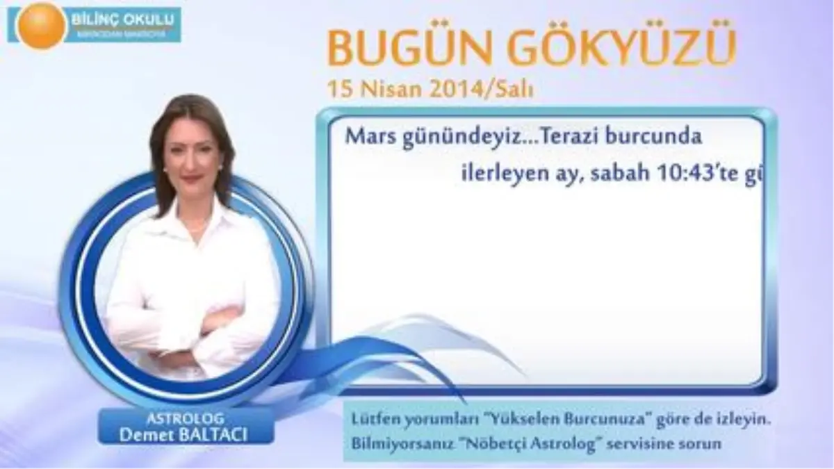 Kova Burcu, Günlük Astroloji Yorumu,15 Nisan 2014, Astrolog Demet Baltacı Bilinç Okulu