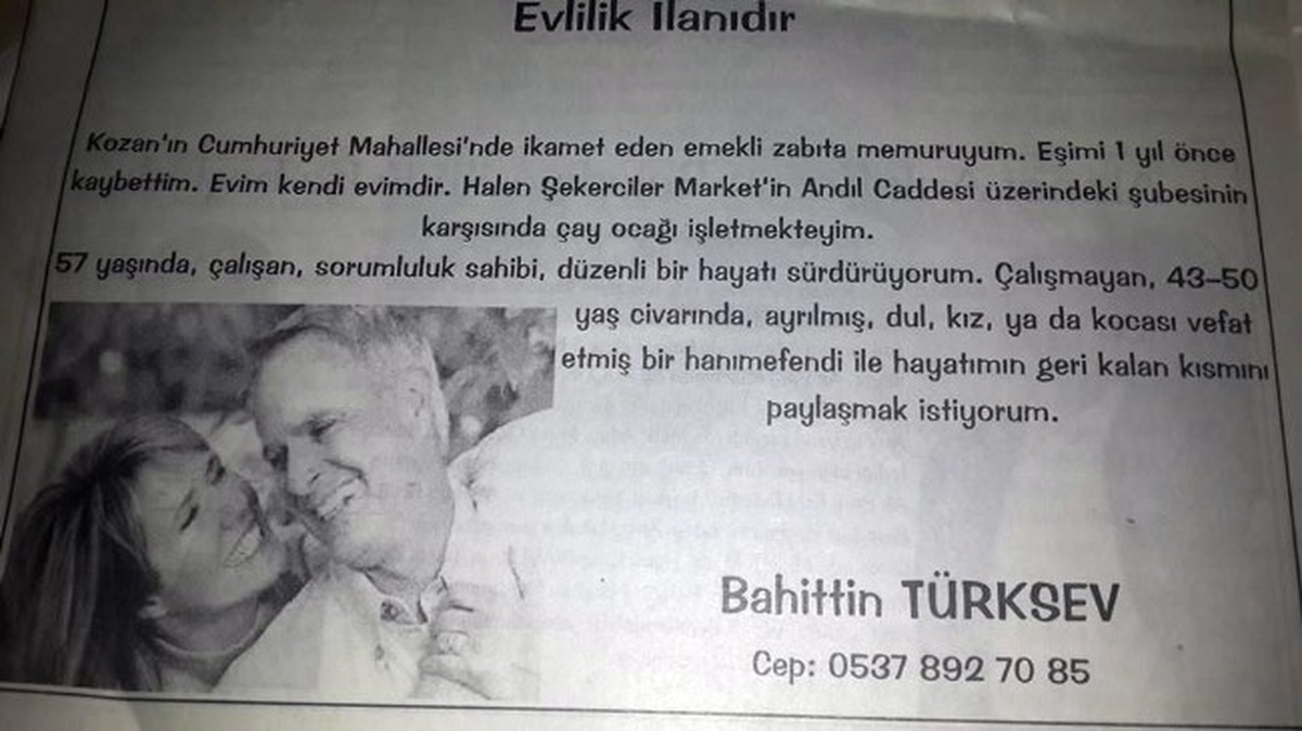 Gazete İlanı ile Eş Arıyor