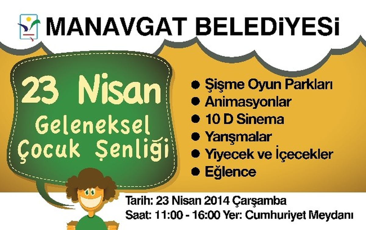 Manavgat Belediyesi\'nden 23 Nisan\'da Çocuk Şenliği