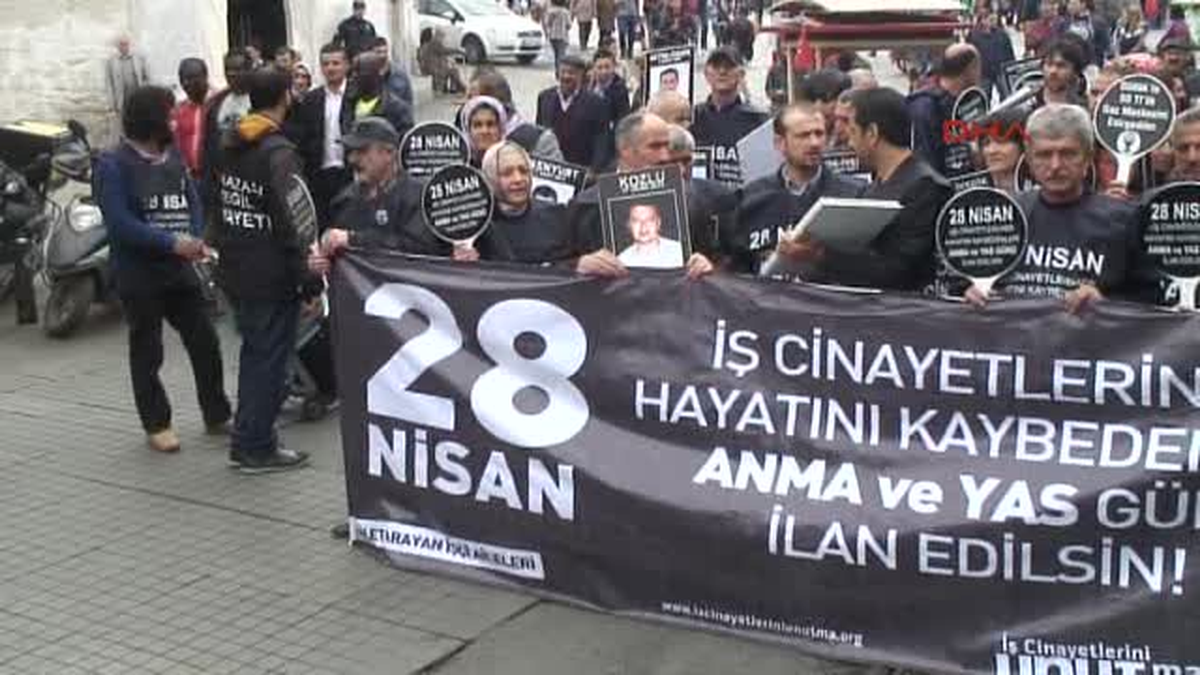 Taksim\'de İşçi Ölümleri Protesto Edildi...