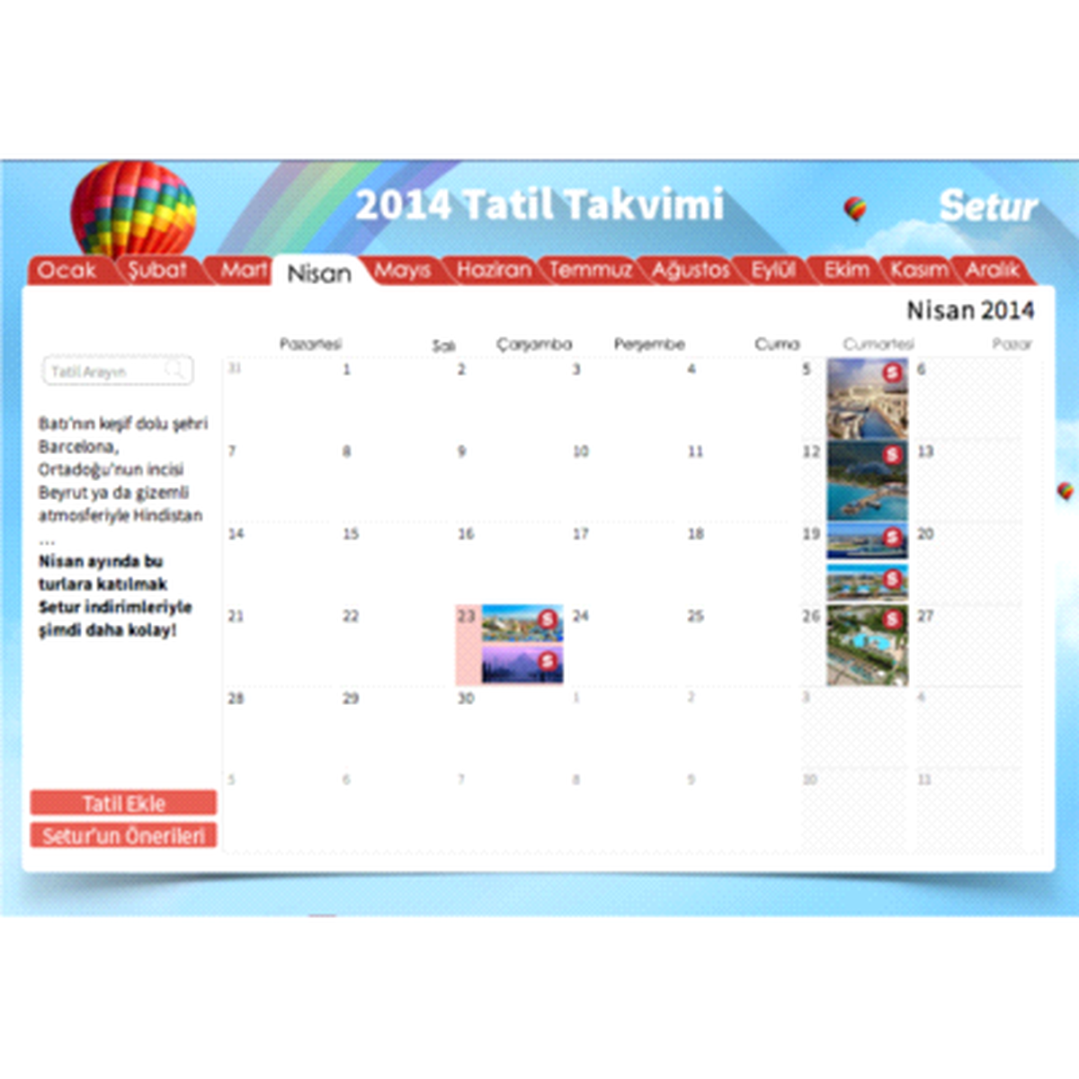 Setur, Facebook Tatil Takvimi Uygulaması ile İndirimli Tatil Yapma İmkanı Sunuyor
