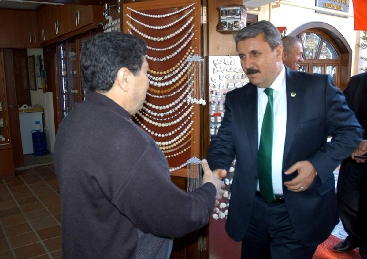 BBP Genel Başkanı Mustafa Destici Atlıhan Çarşısı\'nı Ziyaret Etti