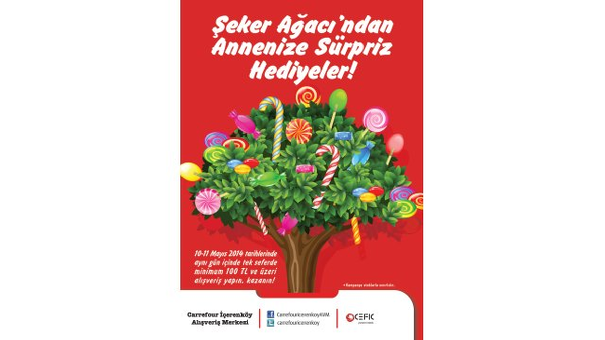 Carrefour İçerenköy AVM\'den Annelere Şeker Ağacı Sürprizi